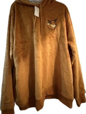Pokemon Brown Plush Eevee Hoodie Sweater